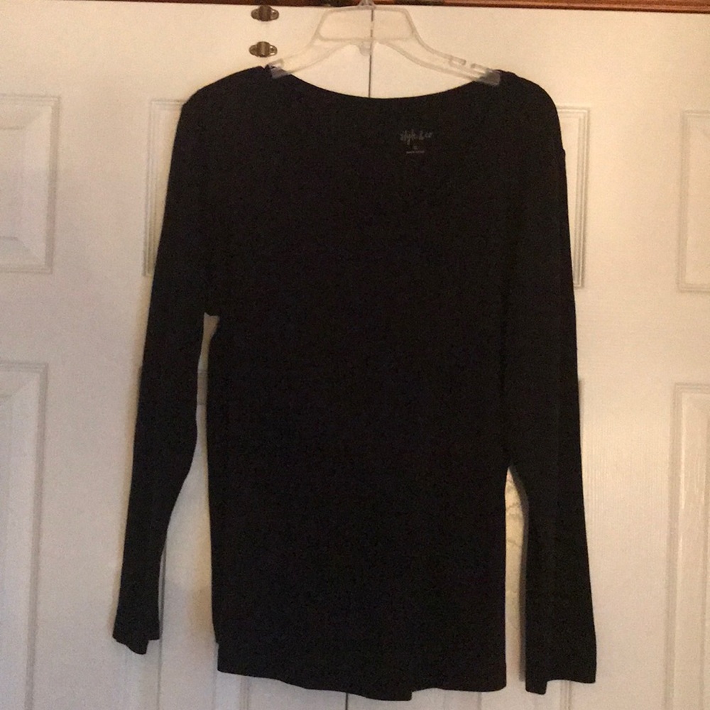 Style and Co from Macy’s XL Black Long Sleeve Top